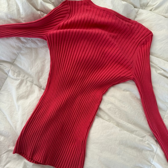 Pink Ribber Fitted Sweater - Picture 2 of 2